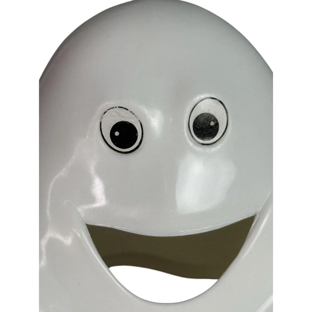 TWO- Vintage 90s Y2K Halloween Plastic‎ White Ghost Candy Dish Tray Bowl Spooky